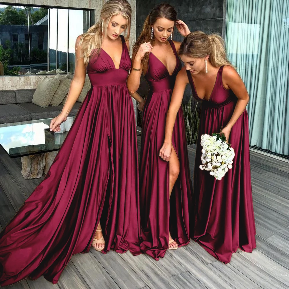 vestido marsala com a maquiagem