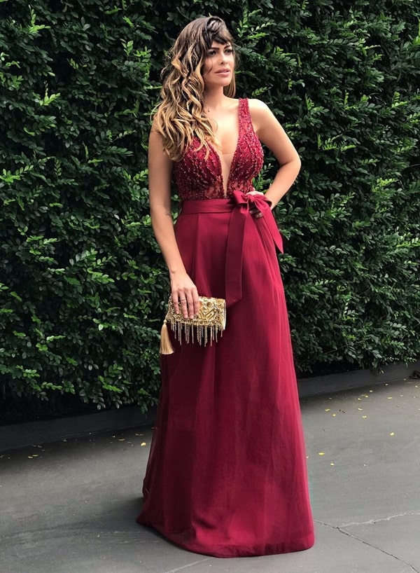 vestido marsala