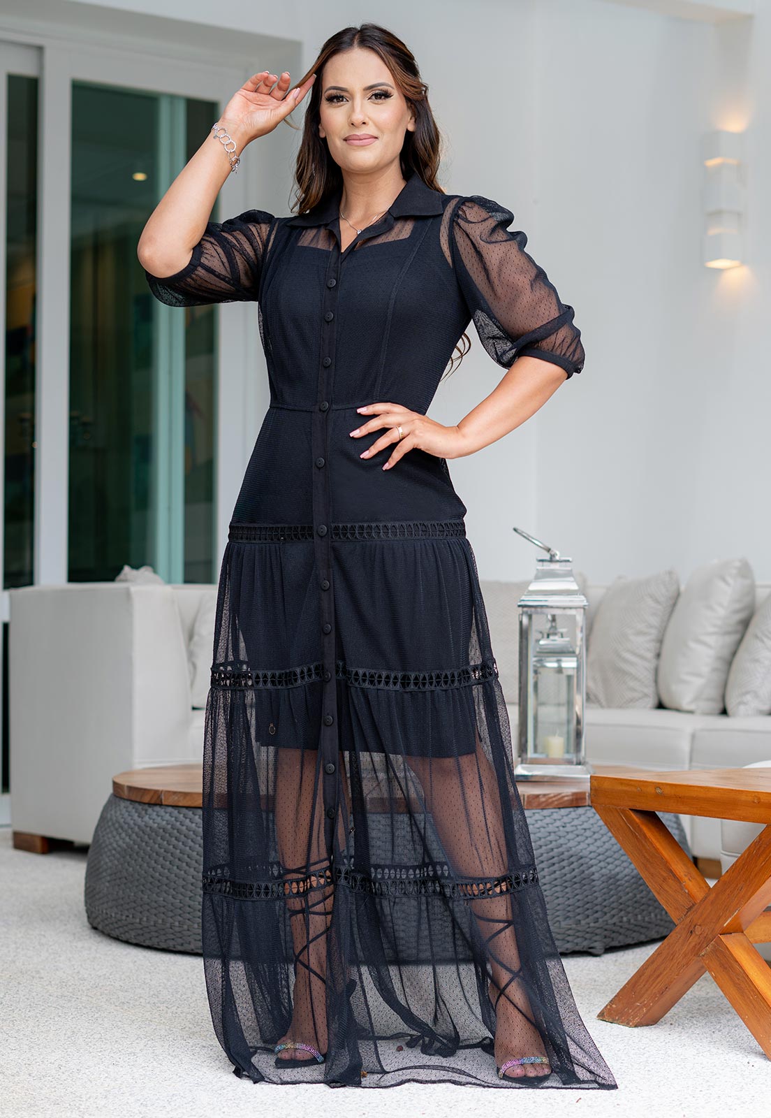 vestido tubinho preto