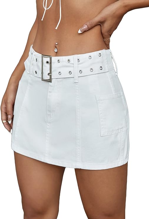 white jean skirt