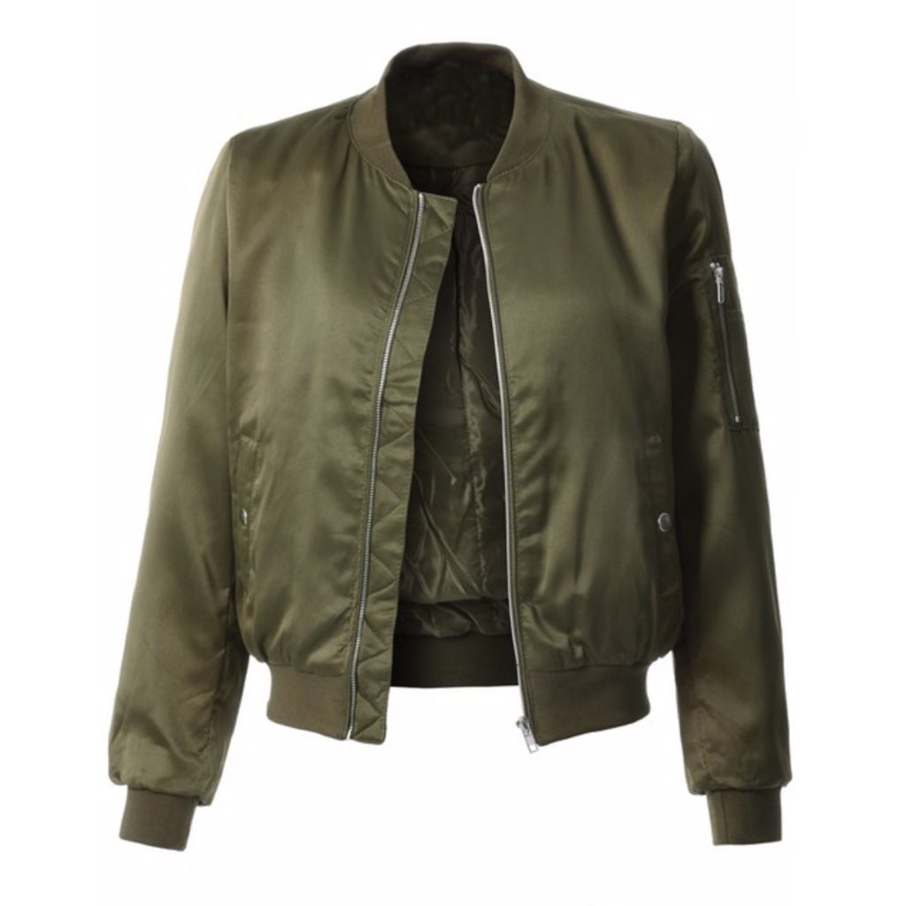 	
green bomber jacket women's