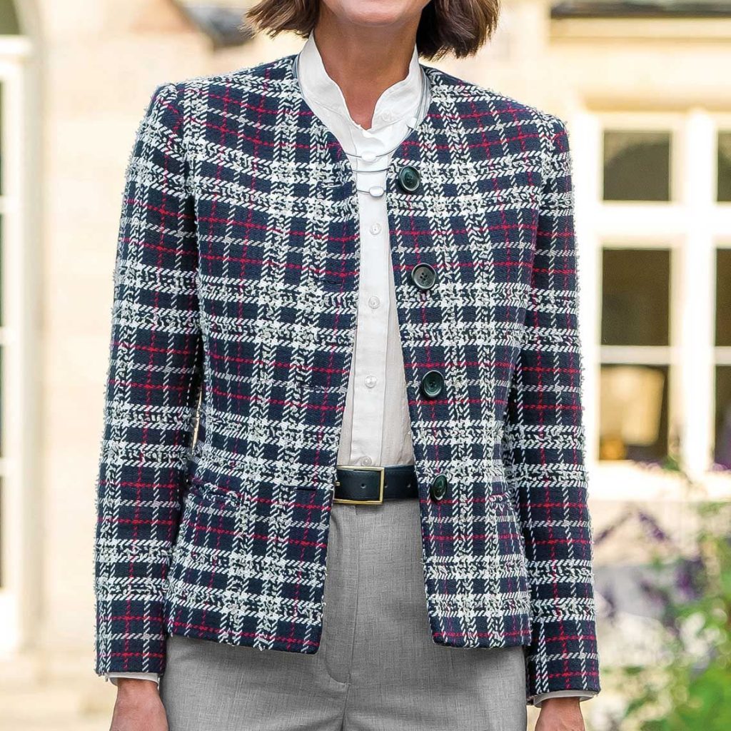 	
how to style tweed jacket