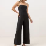 black wide leg jumpsuit