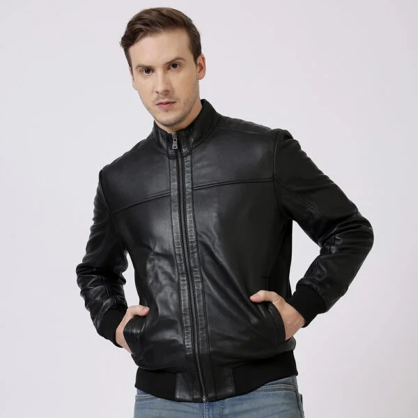 leather bomber jacket