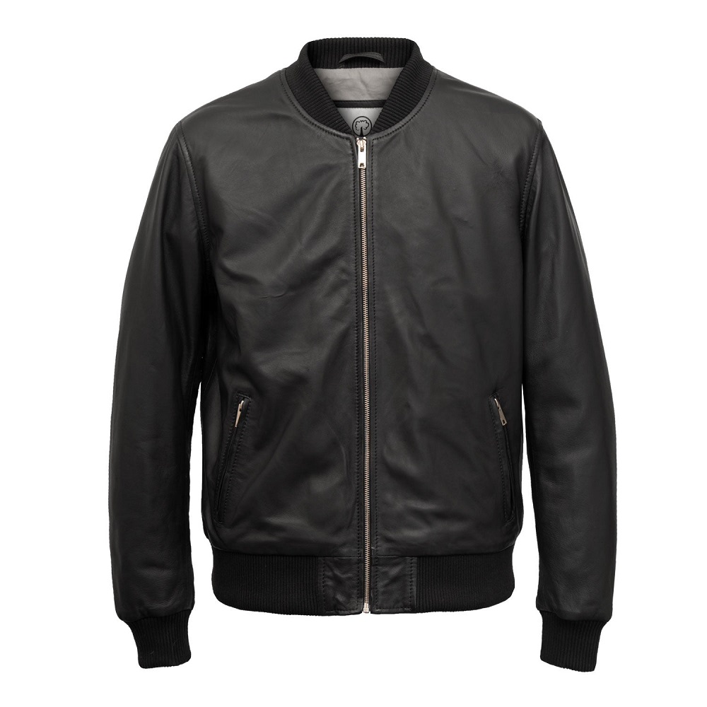 leather bomber jacket