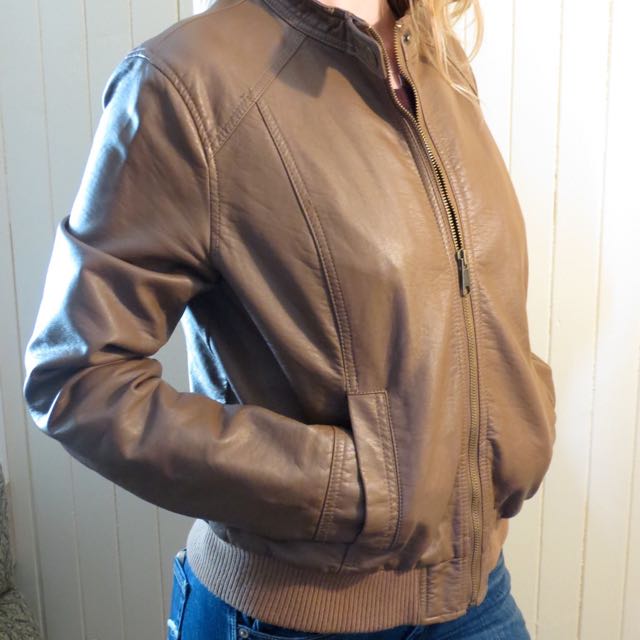 faux leather jacket