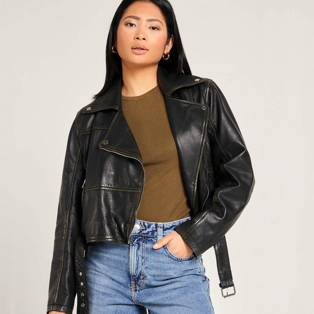 oversized leather jacket