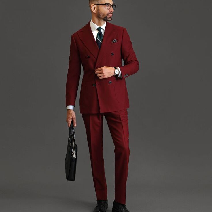 Wine-colored suit