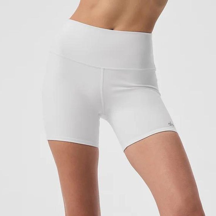 white biker shorts
