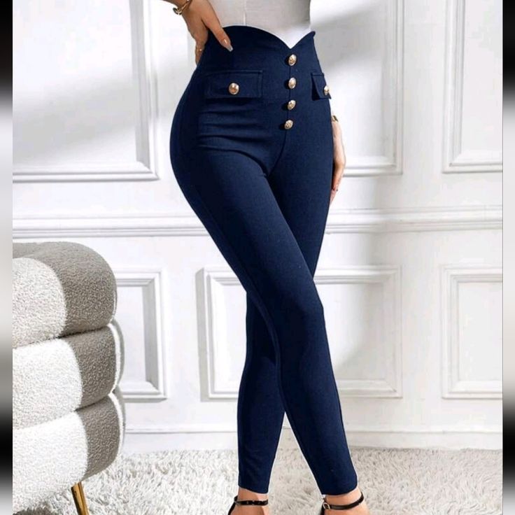 High-waisted trousers