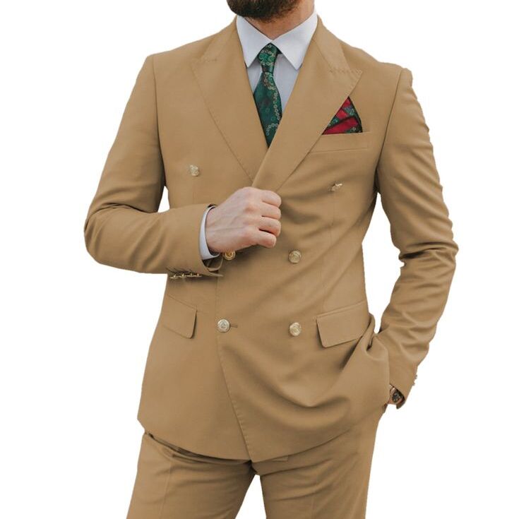 brown suit