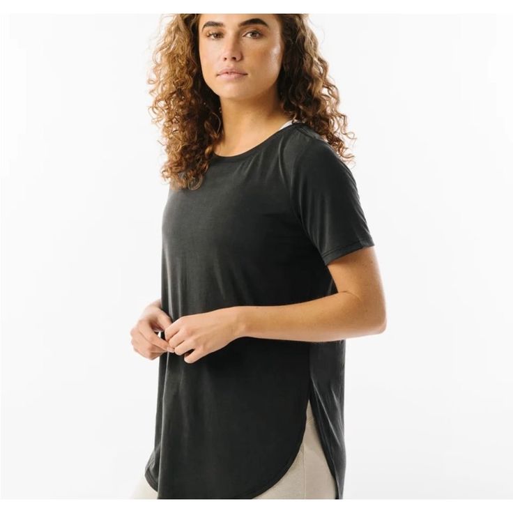 Black short-sleeved top