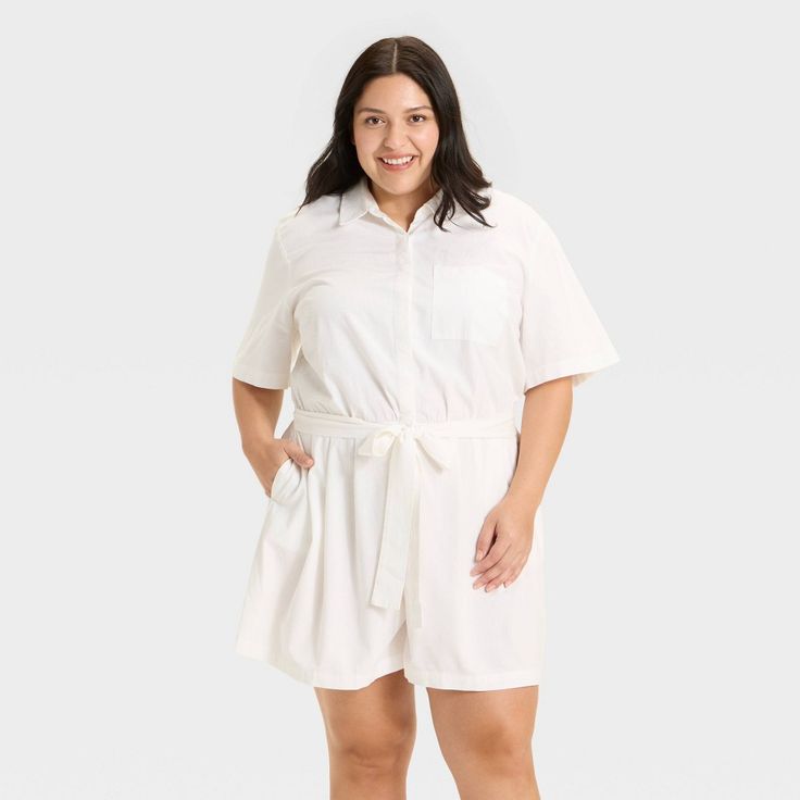white romper shorts