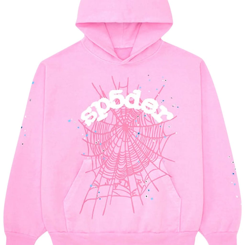 spider hoodie pink