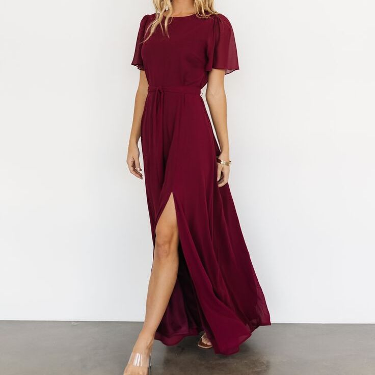 Wine-colored dress