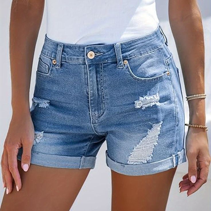 Hole Denim Shorts