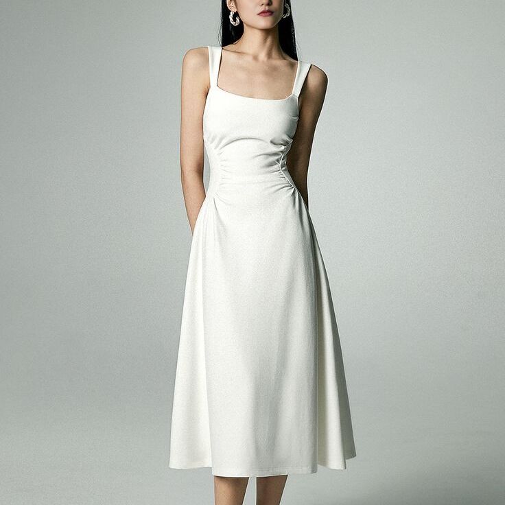 White suspender skirt