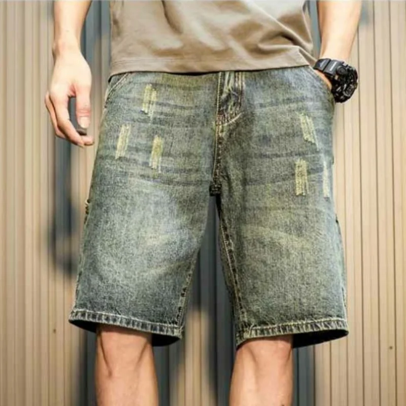 long denim shorts