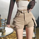 womens khaki shorts