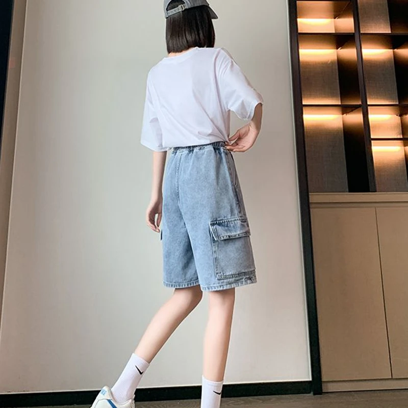 long denim shorts