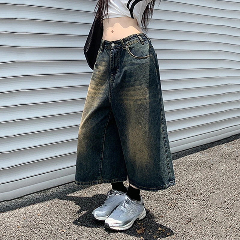 long denim shorts