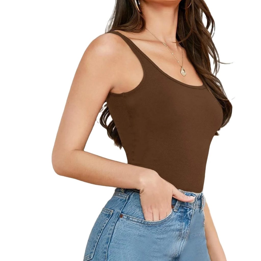 brown tank top