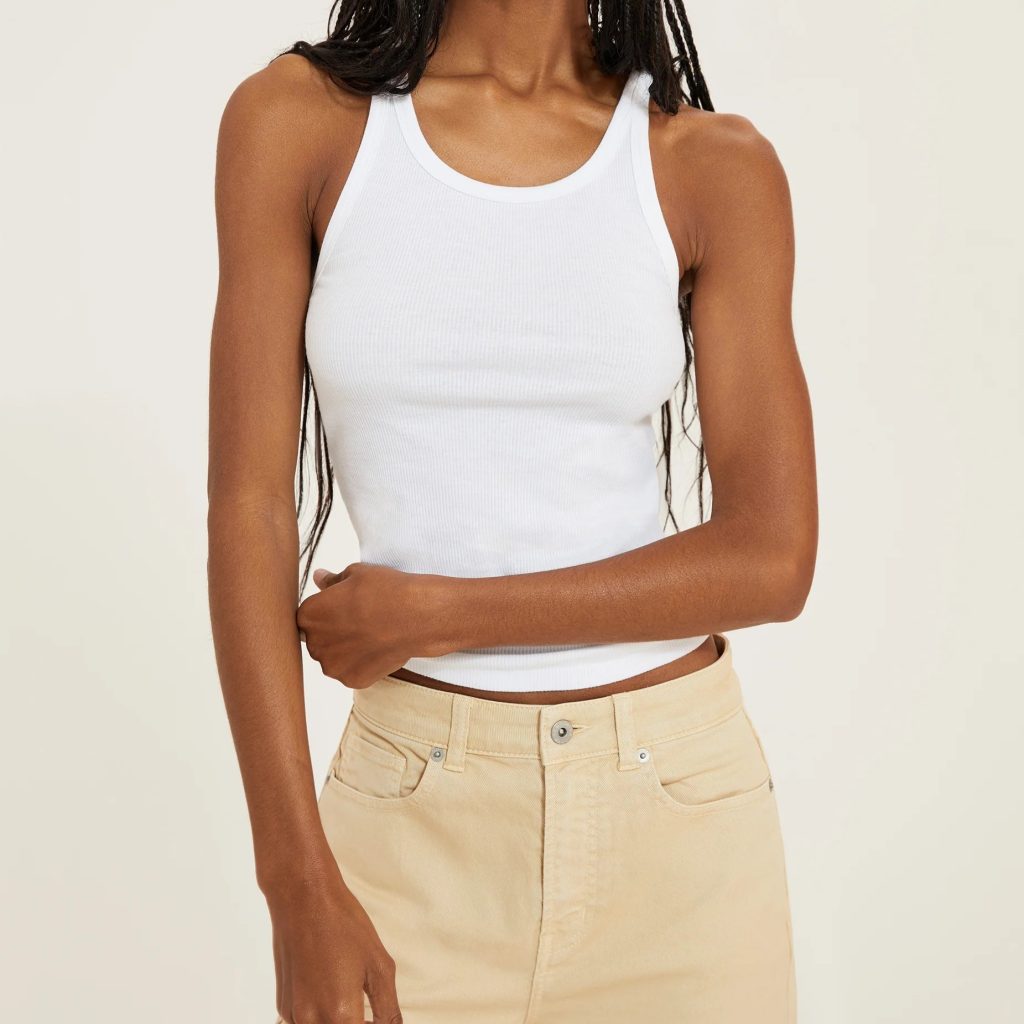 white tank top