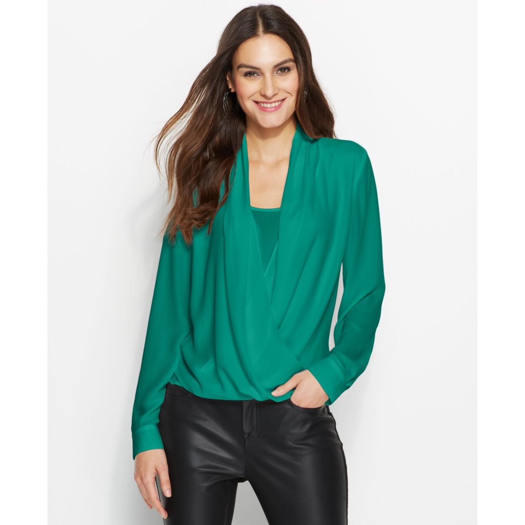 emerald green women's top