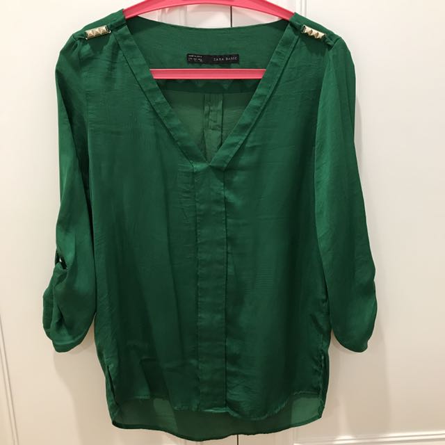 emerald green women's top