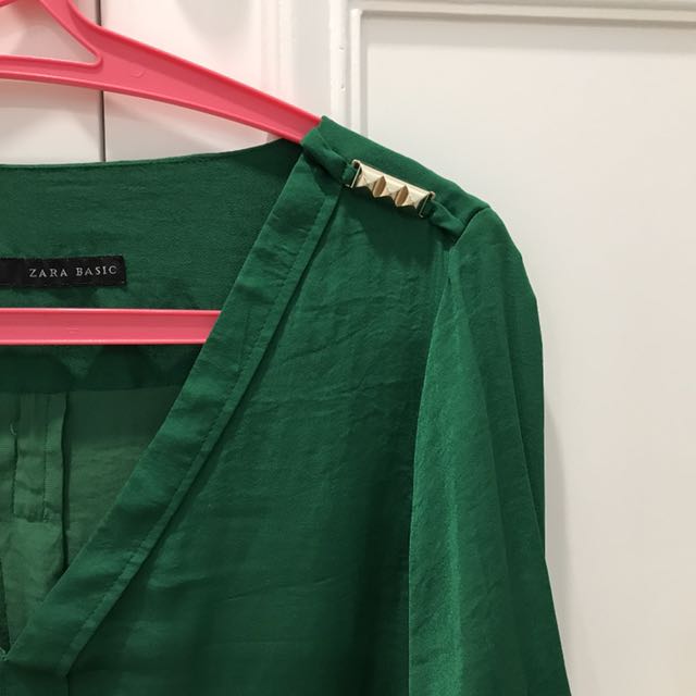 emerald green women's top