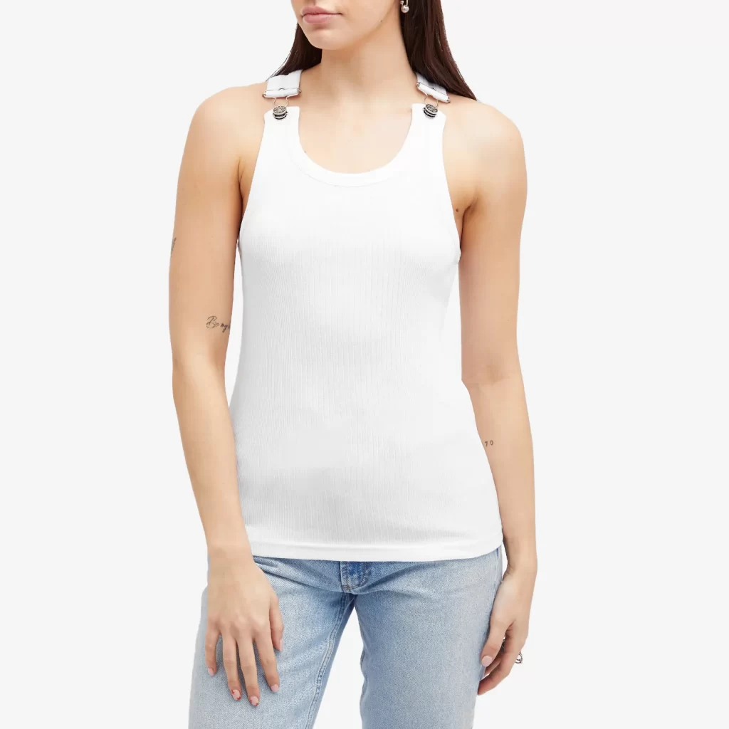 white ribbed tank top