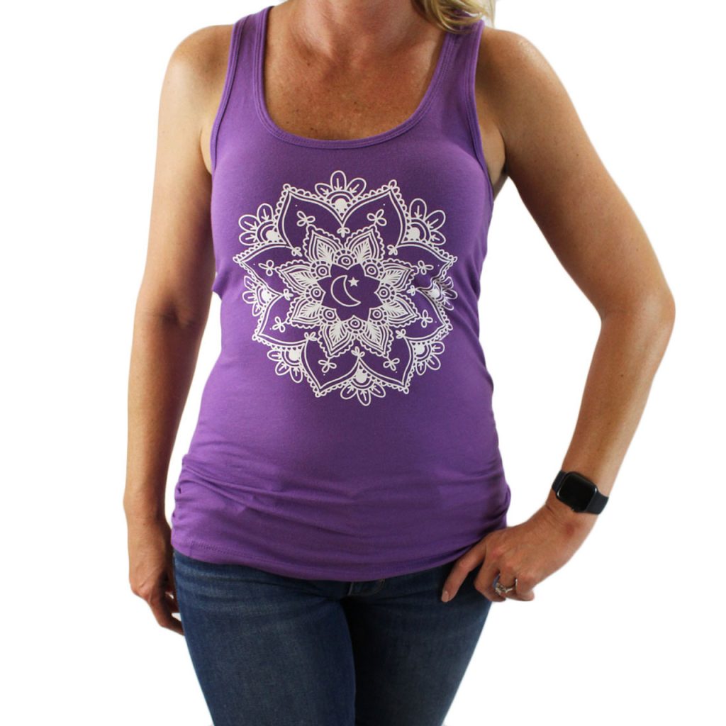 purple tank top