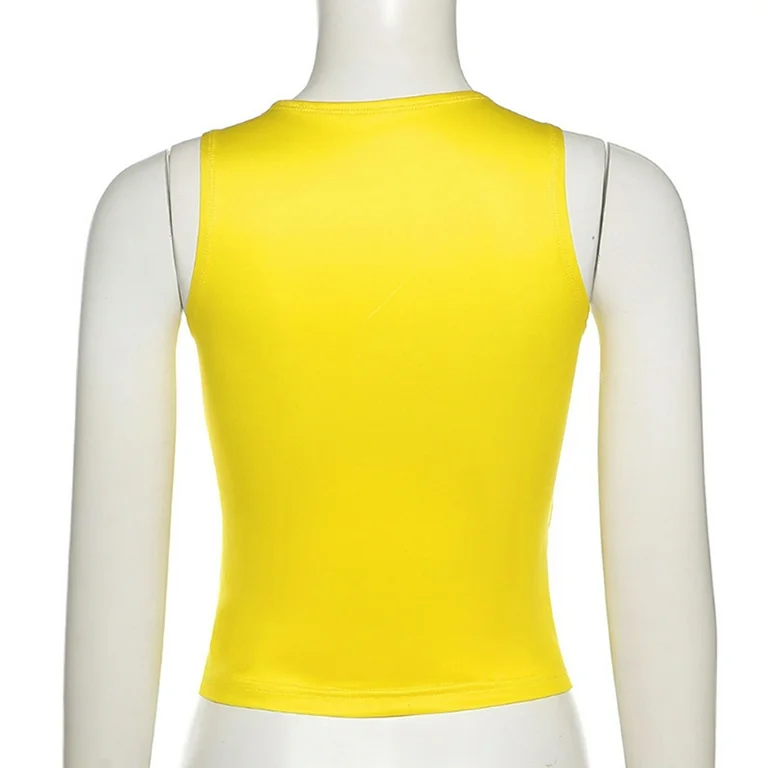 yellow tank top