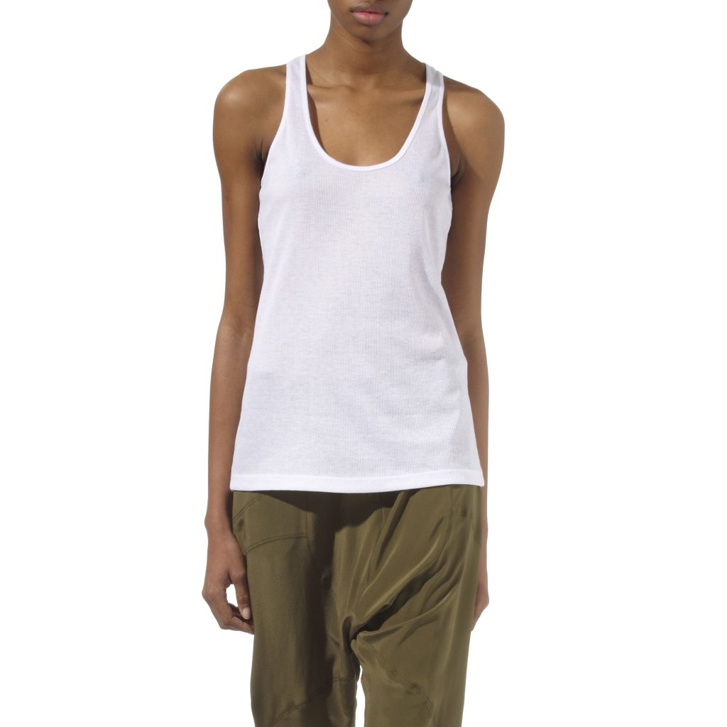 white ribbed tank top