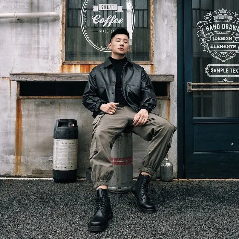 oversized leather jacket