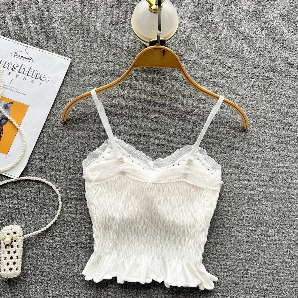 white lace tank top