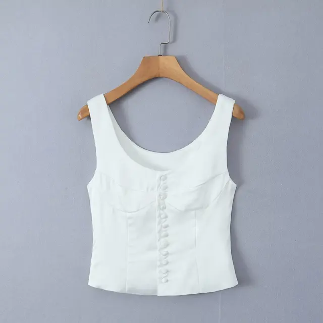 white crop top tank
