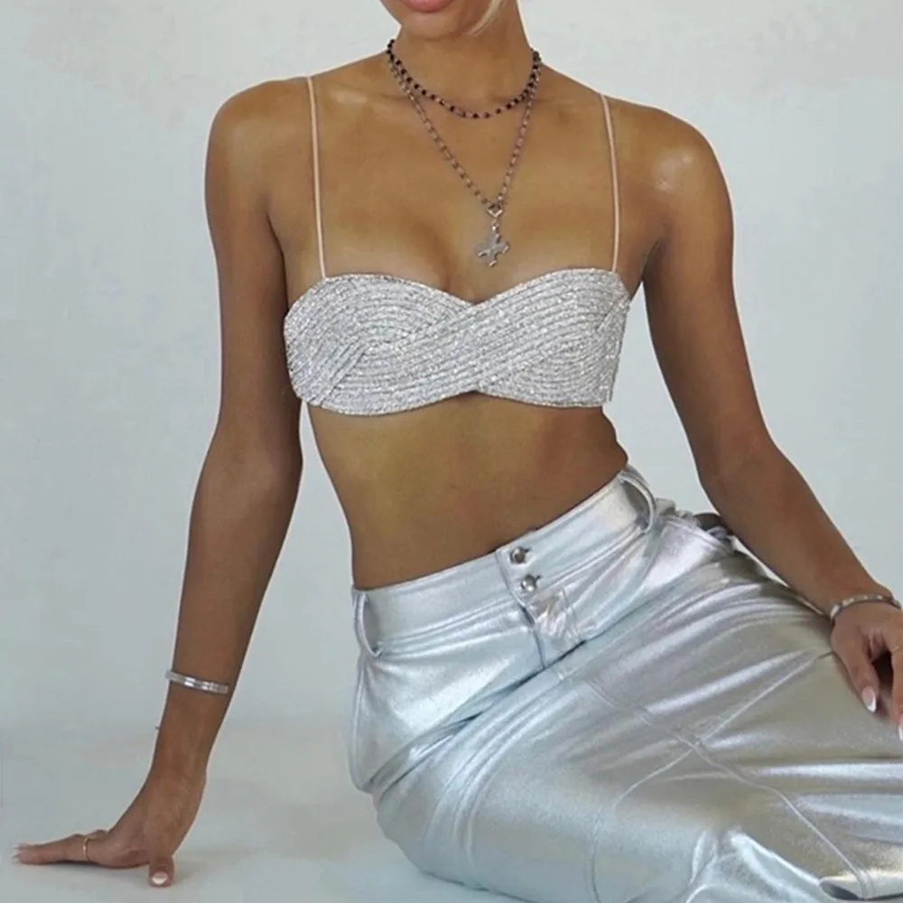 silver tank top