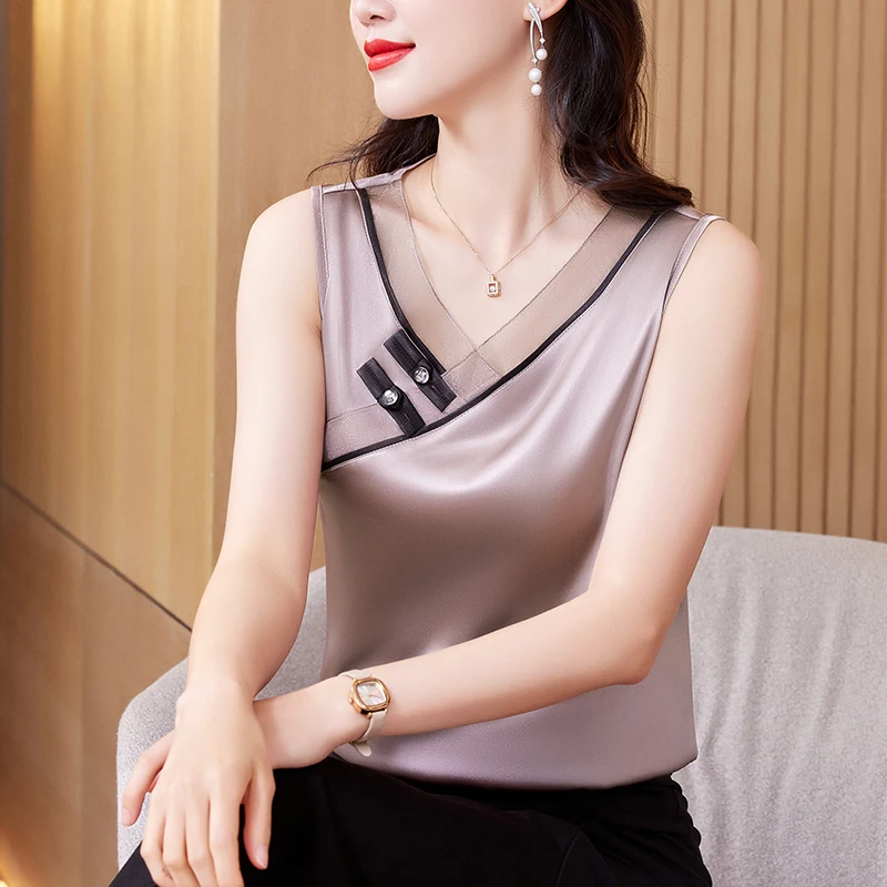 silver tank top