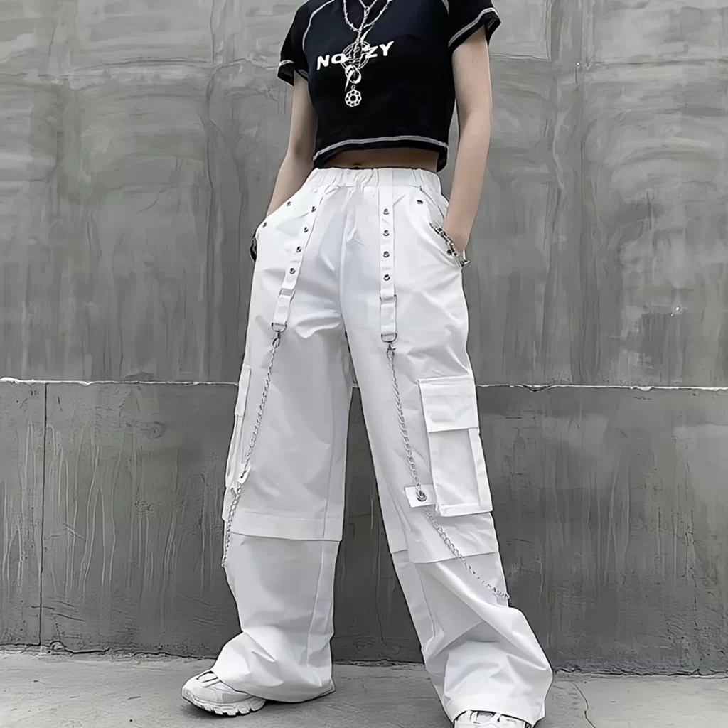 white cargo pants