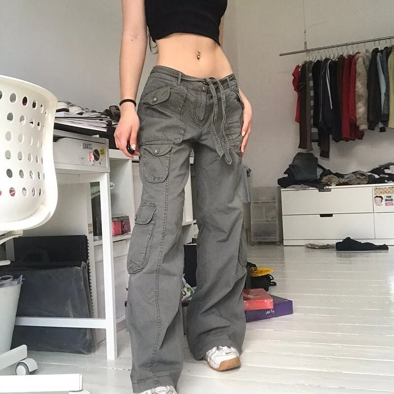 low rise cargo pants