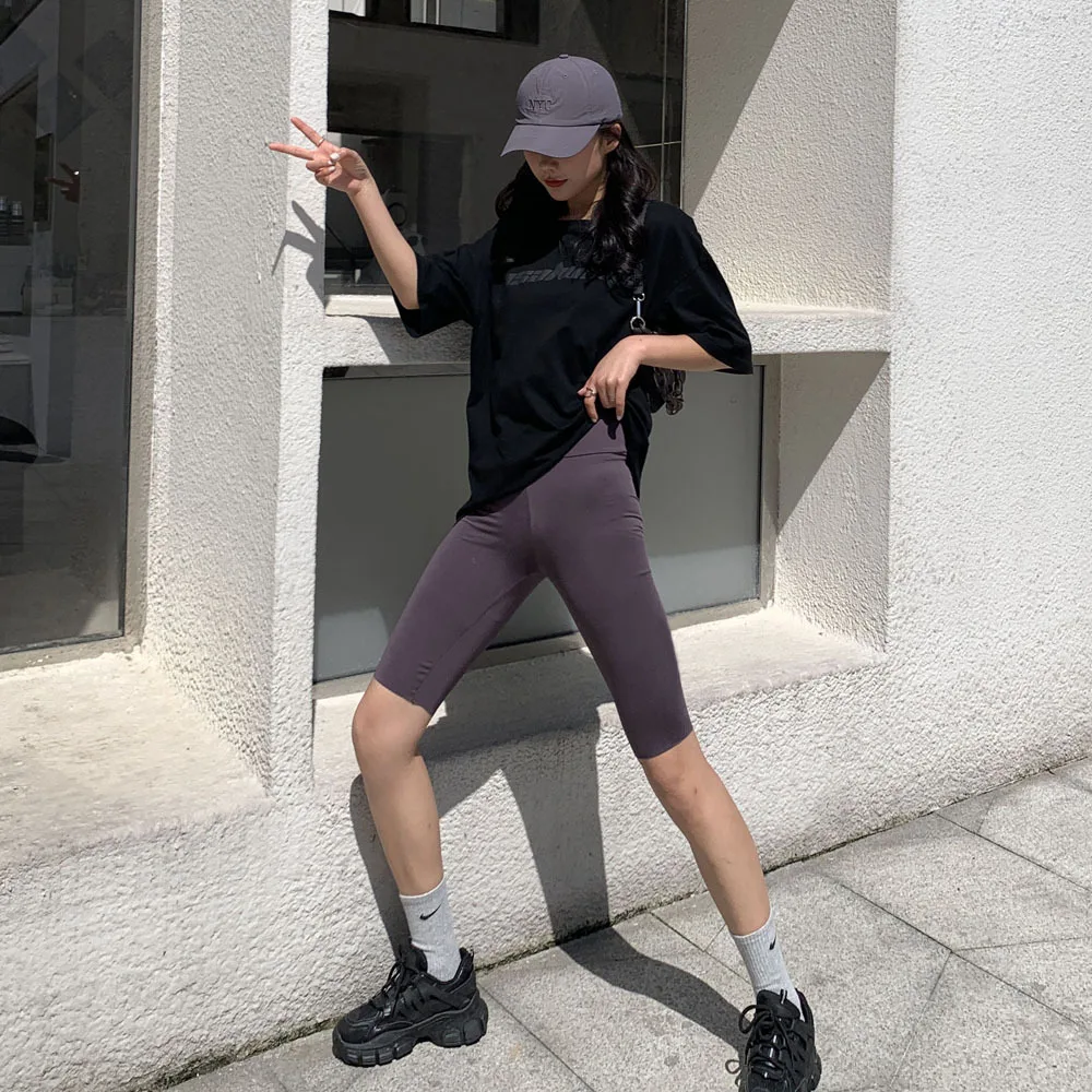 high waisted biker shorts