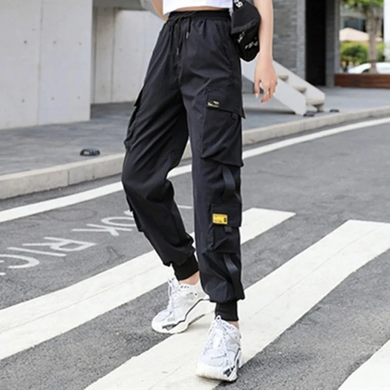 womens black cargo pants