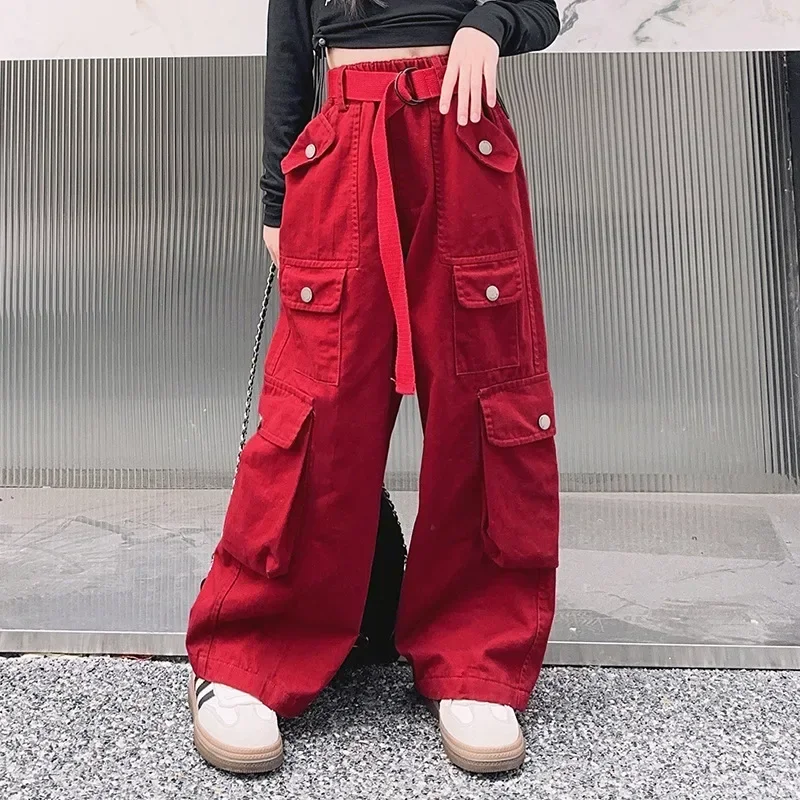 red cargo pants