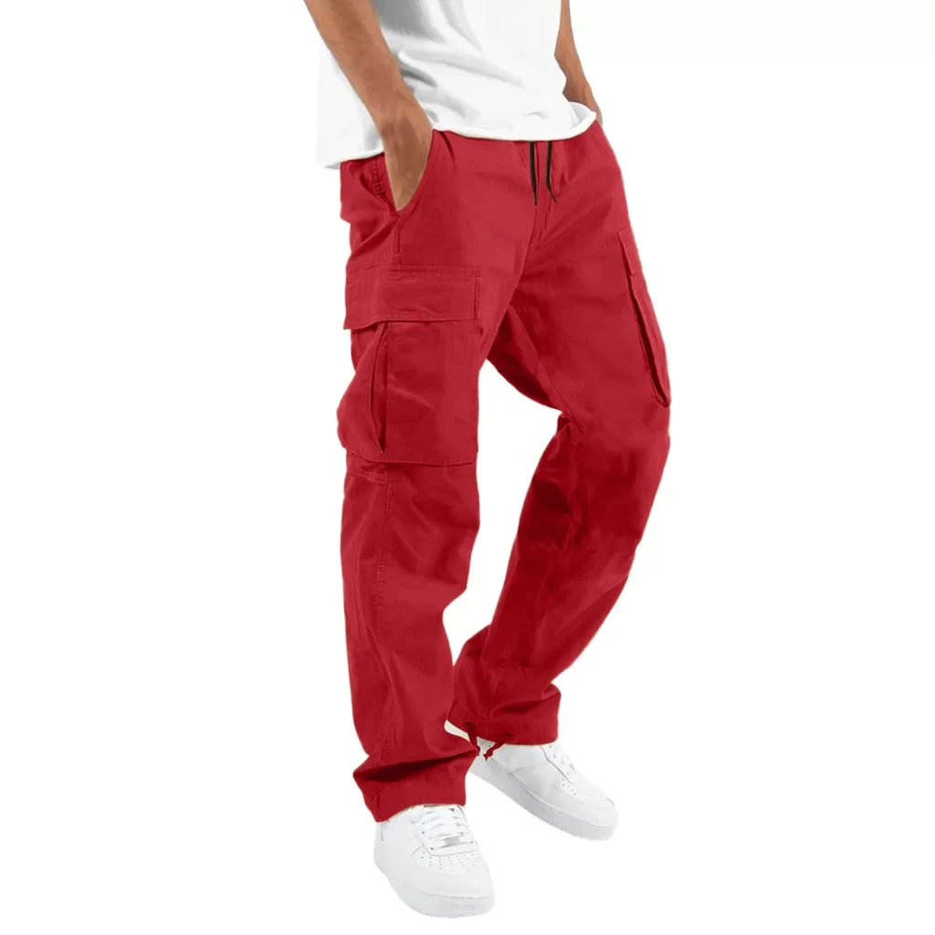 red cargo pants
