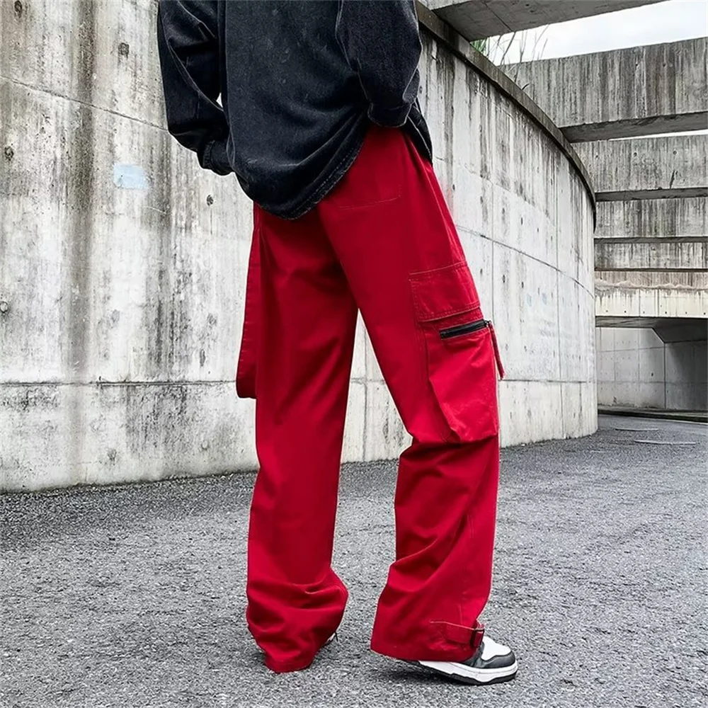 red cargo pants