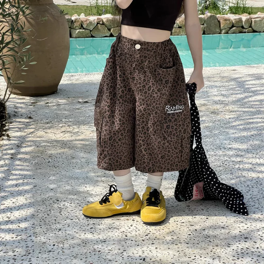 leopard cargo pants