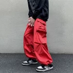 red cargo pants