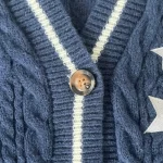 blue cardigan sweater