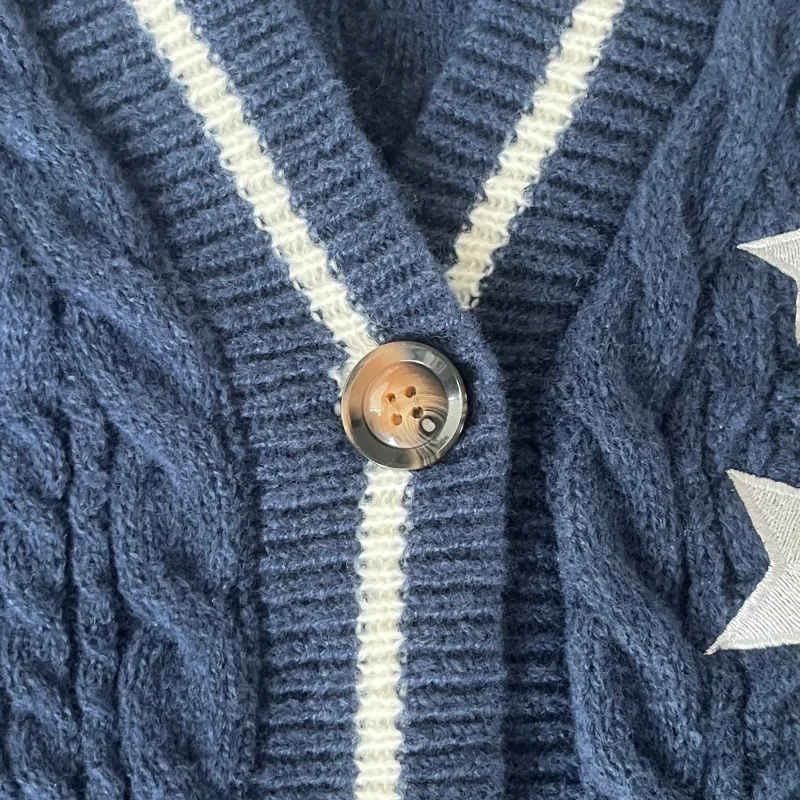 blue cardigan sweater